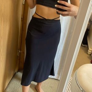 Tie waist black Abercrombie skirt